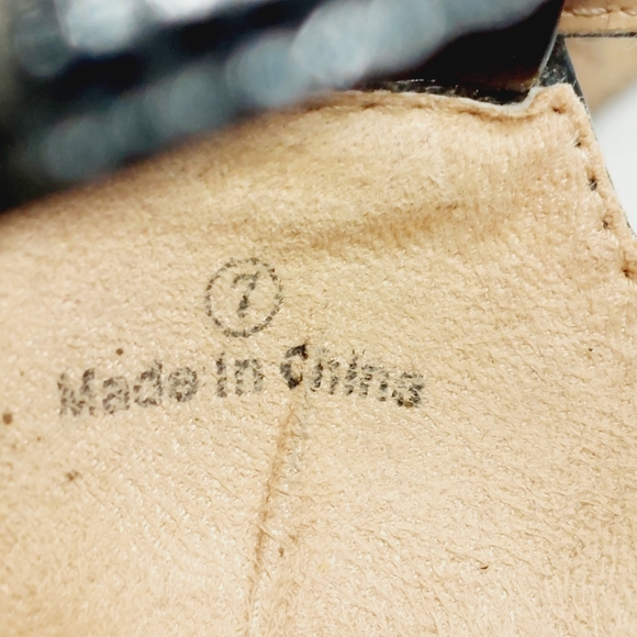 NY&C Black Faux Leather Wedge Heel Platform Sandals M819 - Picture 11 of 13